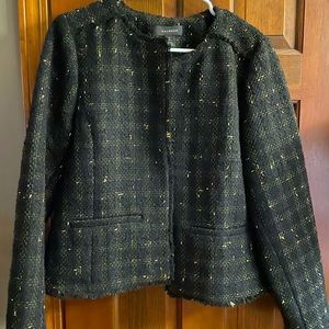 Halogen black and gold short blazer